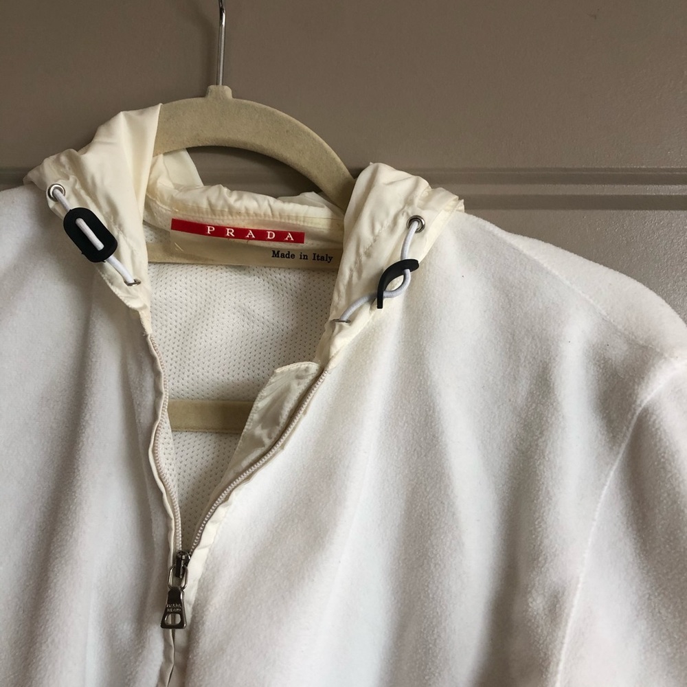 Prada cream zip up